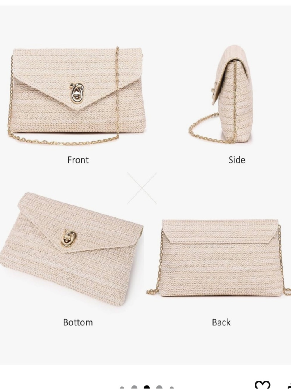 Straw Women Evening Bag Stylish Handbag Shoulder Bag - Picture 3 of 9
